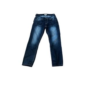 Mudd Womens Low Rise Skinny Jeans Dark Wash Whiskered Stretch Denim Size 3